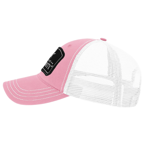 Black Arch Patch Hat - R111 - Pink/White