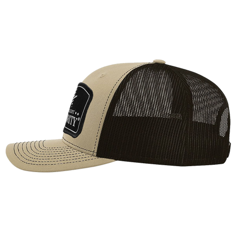 Black Arch Patch Hat - R112 - Khaki/Coffee