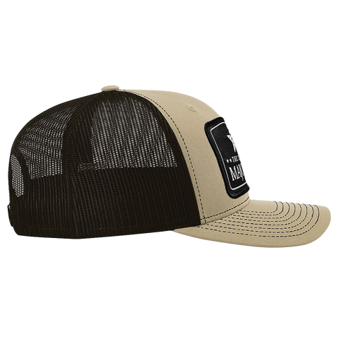 Black Arch Patch Hat - R112 - Khaki/Coffee