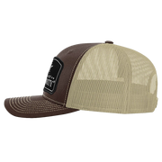 Black Arch Patch Hat - R112 FLEXFIT - Brown/Khaki