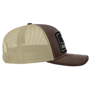 Black Arch Patch Hat - R112 FLEXFIT - Brown/Khaki