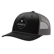 Black Diamond Patch Hat - R112 with Rope - Black/Charcoal/Charcoal