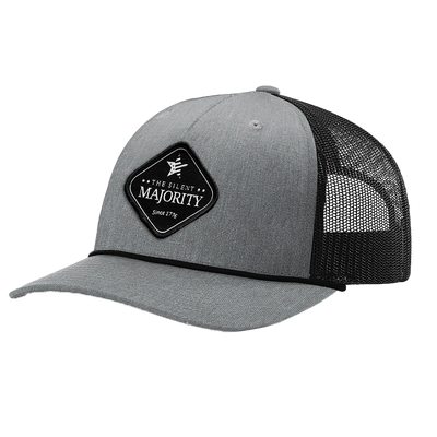 Black Diamond Patch Hat - R112 with Rope - Heather Gray/Black/Black