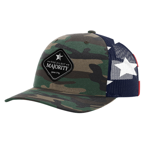 Black Diamond Patch Hat - R112 - Green Camo/Stars