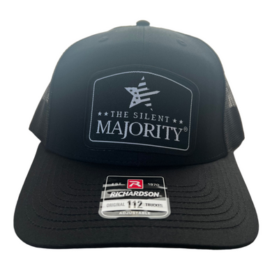 Black Arch Patch Hat | R112 - FlexFit - Black/Charcoal
