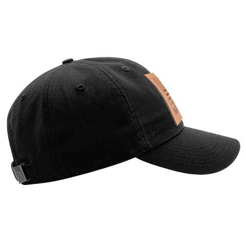 Square Leather Patch Hat - Richardson Chino Black