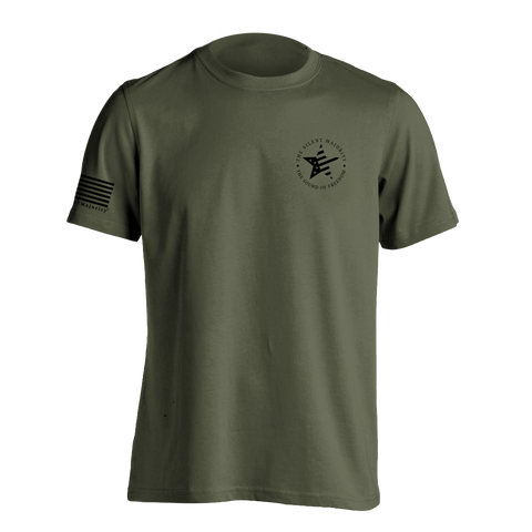 Flag & Brand Vertical | T-shirt - Military Green