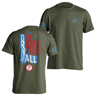 One Right - 2nd Amendment | T-shirt - Military Green