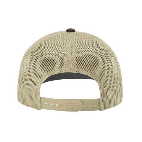 Black Arch Patch Hat - R112 FLEXFIT - Brown/Khaki