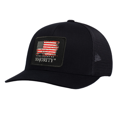 Flag & Brand Color Patch Hat - R112 Black