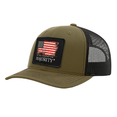 Flag & Brand Color Patch Hat - R112 Brown/Black