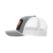 Flag & Brand Color Patch Hat with Rope | R112FPR Heather Gray/White