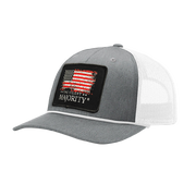 Flag & Brand Color Patch Hat with Rope | R112FPR Heather Gray/White