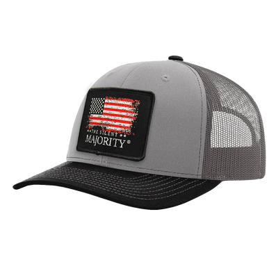 Flag & Brand Color Patch Hat - R112 Grey/Charcoal/Black