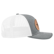 Round Leather Patch Hat R112 Heather Gray/White