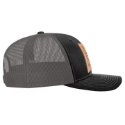 Square Leather Patch Hat R112 Black/Charcoal