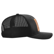 Square Leather Patch Hat R112 Black