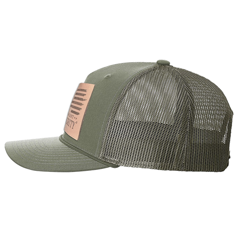 Square Leather Patch Hat R112 Loden