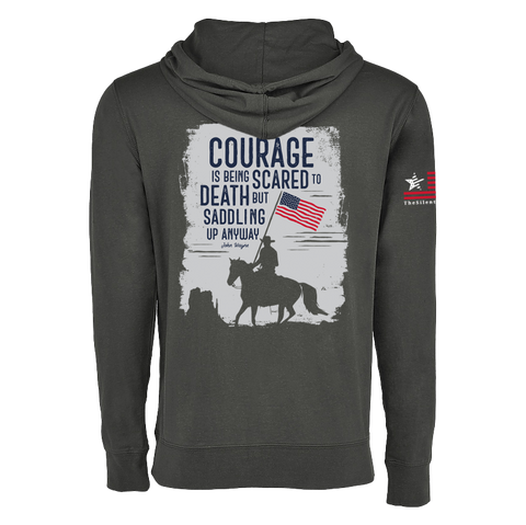 Cowboy Courage | Hooded Longsleeve - Heavy Metal Gray