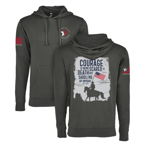 Cowboy Courage | Hooded Longsleeve - Heavy Metal Gray