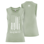 Flag & Brand Vertical | Ladies Flow ScoopTank Top - Stonewash Green