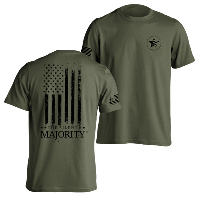 Flag & Brand Vertical | T-shirt - Military Green