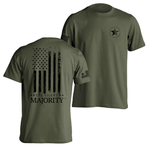 Flag & Brand Vertical | T-shirt - Military Green