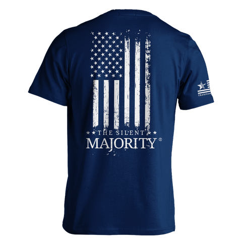 Flag & Brand Vertical | T-shirt - Navy