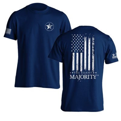 Flag & Brand Vertical | T-shirt - Navy