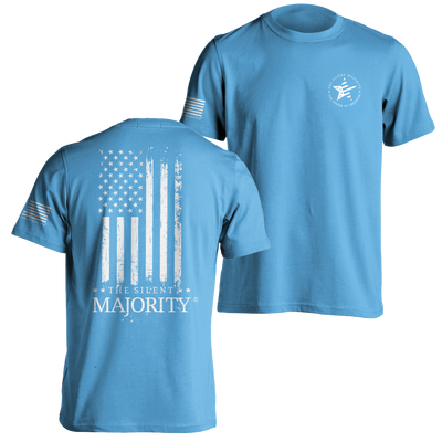 Flag & Brand Vertical | T-shirt - Columbia Blue