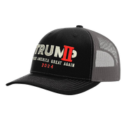 "TRUMP II" MAGA Embroidered Hat R112 Black/Dk Gray/Charcoal