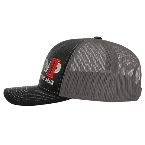 "TRUMP II" MAGA Embroidered Hat R112 Black/Dk Gray/Charcoal