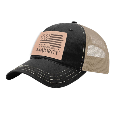 Flag & Brand Square Patch Hat | R111 Black / Charcoal