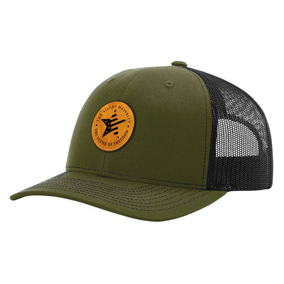 TSM Leather Circle Logo Patch Hat | R112 - Olive/Black